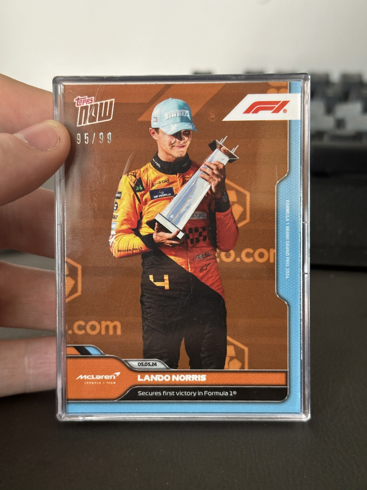 Lando Norris 1st Victory 2024 Formula 1 F1 Topps Now Card 12 Orange Parallel /99