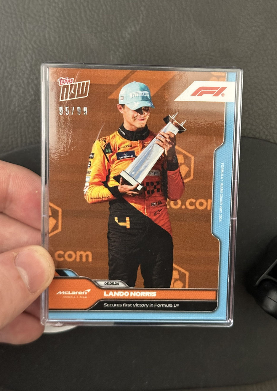 Lando Norris 1st Victory 2024 Formula 1 F1 Topps Now Card 12 Orange Parallel /99